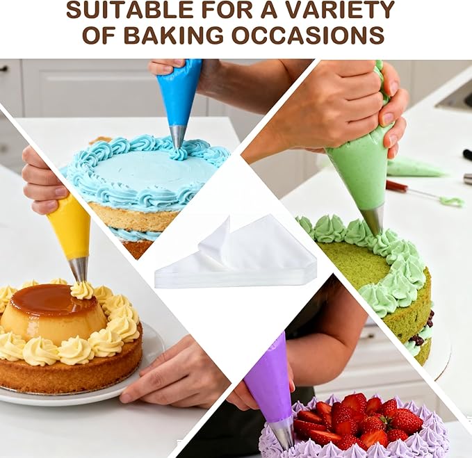 18 Inch Disposable Piping Bags,400pcs Large Piping Bags Non-Slip Pastry Bags,Thickened Plastic Icing Bags for Desserts, Cake, Breads and Cookies