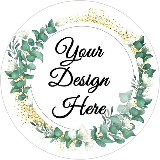 100-500 Pack Personalized Stickers Labels Floral Round Custom Labels with Your own Business Logo for Favors Wedding Birthday Party Baby Shower(Design 11)
