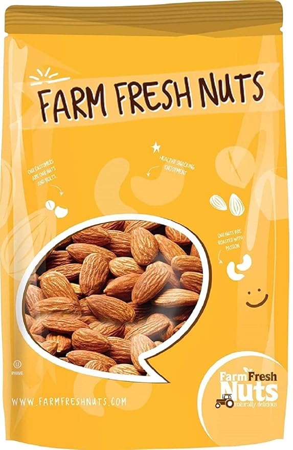 Raw Natural Shelled California Almonds (3 Lbs.) - Healthy Southern Tastiness - Handpicked for Freshness - All Natural Supreme Almonds - Farm Fresh Nuts Brand