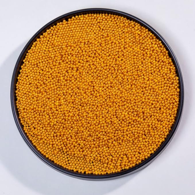 Gold Sprinkles,Cake Sprinkles,Cookie Sprinkles,Sugar Pearl, Edible Candy Pearls 7mm 130g 4.6OZ for Cake Cupcake Decorationg (Gold2mm)