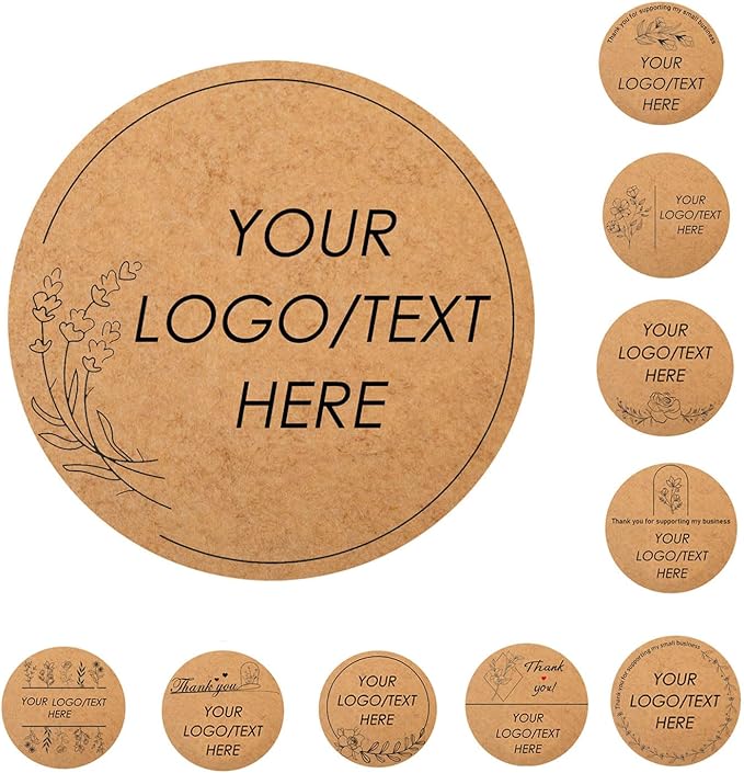 70-1000 Custom Stickers - Personalized Kraft Paper Labels, Adhesive Labels for Canning Bottles, Baking Gift Tags, Homemade Products(Round)