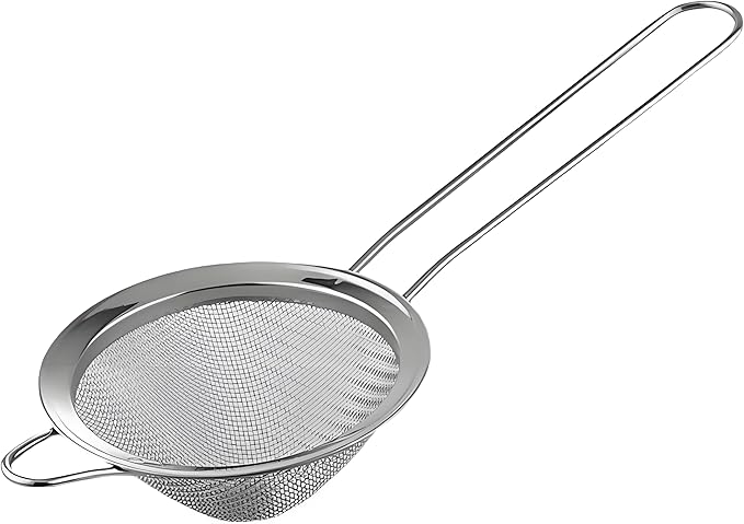 3-Piece Stainless Steel Fine Mesh Strainer Set - Conical Tea & Cocktail Filter for Loose Leaf, Food, Bar Use - Ergonomic Durable Kitchen Colander Tool