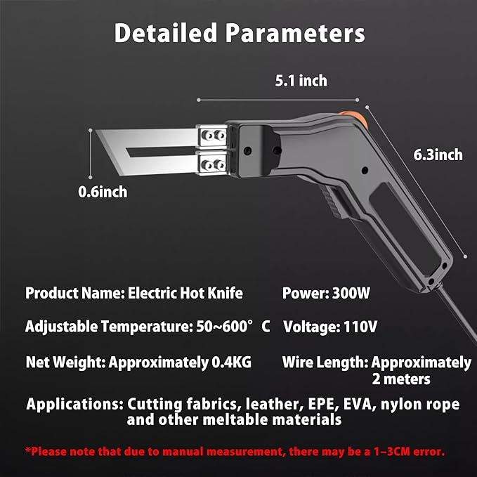 Foam Cutter Electric Hot Knife, 300W Styrofoam Cutting Tool, 4-in-1 Kit for Cutting Foam Board Insulation, EPP, EPS, XPS, EVA, EPE, PU, KT Board, Sponge, Nylon