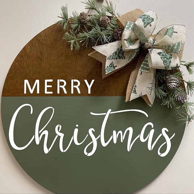 Christmas Stencils for Door Mats 27"x16" Christmas Doormat Stencils for Crafts Reusable Holiday Stencil for Painting on Wood Fabrics Door Mat Window Glass Decor
