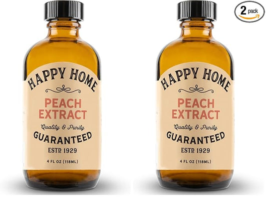 Happy Home Premium Natural Peach Flavor - Certified Kosher, 4 oz. (Pack of 2)