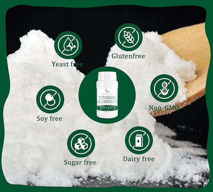 11oz Potassium Bicarbonate, 100% Pure Potassium Bicarbonate Powder - Food Grade Mineral Supplement for Plants, Cakes, Winemaking, Natural Baking Soda Leavening Agent, Gluten Free | Vegan Friendly