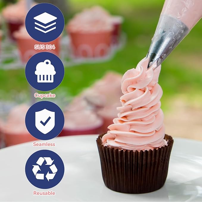 4pcs 1M 2D 6B 4BCake Piping Tips, Cake Decorating Supplies Piping Tips, Piping Nozzles Decorating Tips, Baking Tools For Buttercream, Icing, Birthday Cake, Cupcake, DIY Art