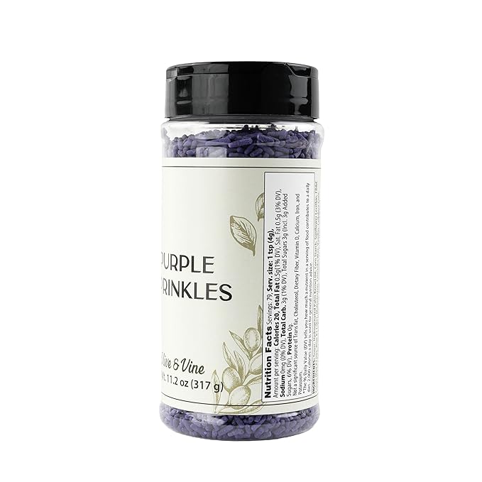 Olive & Vine Purple Sprinkles, Sweet Flavor, For Baking & Desserts, Rich Tradition, Authentic Taste, For Global Recipes (11.2 Ounce)