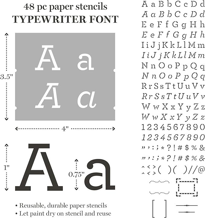 Martha Stewart, Classic Alphabet Paper Lettering Stencil and Tool Kit, 150 pc