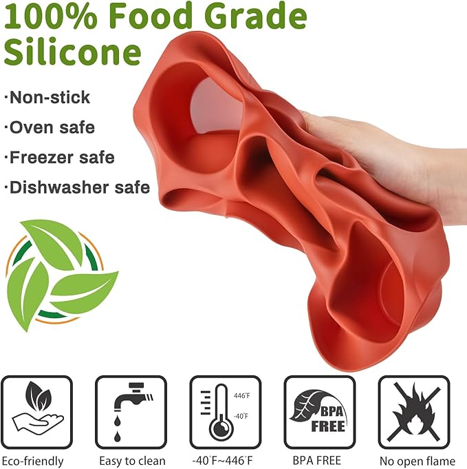 JOERSH 2-PK Egg Bites Silicone Mold for Air Fryer, Non-Stick 7 Cups Air Fryer Egg Muffin Pan Baking Cupcake, Muffin Cake, Tart, Frittata, Quiche