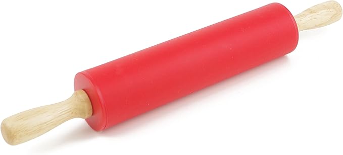 Silicone Rolling Pin for Baking Non-stick Rolling Pin Dough Roller Wooden Handle Kitchen Accessories Pastry Roller