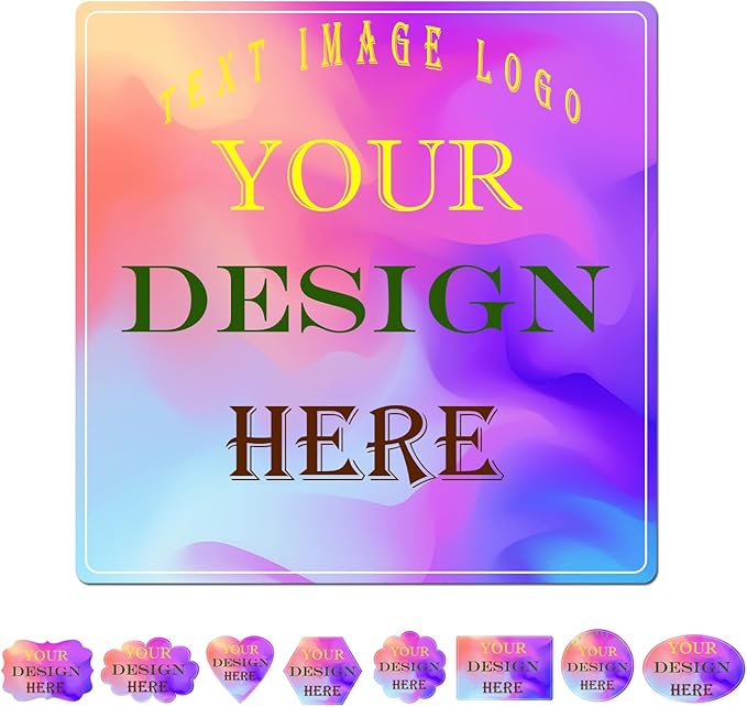 100-1000 PCS Custom Stickers Personalized Labels, JOVELLO Custom Labels Stickers for Business, Logo, Office, Parties, etc - PVC Waterproof Material (Square)