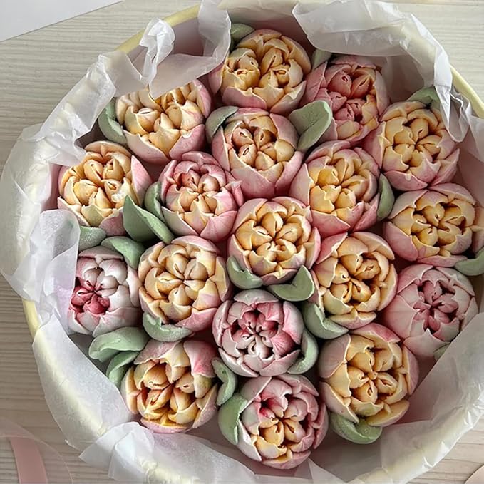 Extra Large Russian Piping Tip Set - 6 Stainless Steel Marshmallow Buttercream Framing Nozzles for 3D Roses Tulip Cake Decorations and Marshmallow Bouquets(6A)