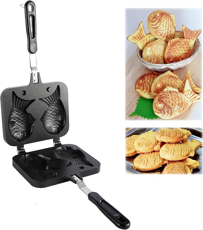 Taiyaki Fish-Shaped Cake Maker Waffle Pan Home DIY Cooking Party Hot Dessert