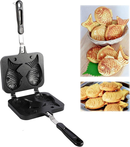 Taiyaki Fish-Shaped Cake Maker Waffle Pan Home DIY Cooking Party Hot Dessert