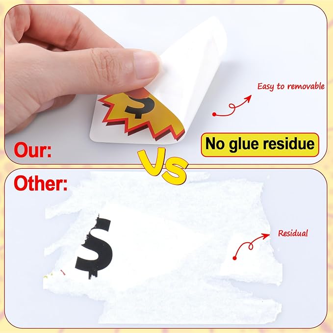 300 Pcs Garage Sale Stickers, (2"x3") Removable Adhesive Yard Sale Price tag Stickers with Space to Write Pricing, Rummage Sale Price Labels for Retail, Flea Market, Annual Community Sales