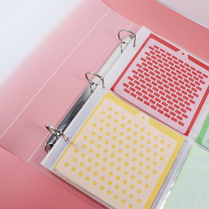 Cookie Stencil Storage Binder Die Cut And Stamp Storage Folder Baking Stencil Organizer Scrapbooking Cutting Dies Stencil Storage Book Collections Case Organizer (8Pockets x 30Pages)