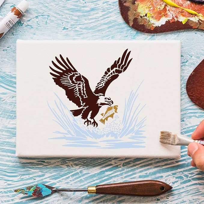 Eagle Stencils for Wood Burning Reusable Animal Stencils for Painting on Wood Wildlife Stencil for Painting on Wall Fabrics DIY Crafts