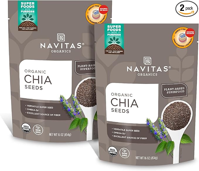 Navitas Organics Chia Seeds, 16 oz. (2-Pack) 76 Servings — Organic, Non-GMO, Gluten-Free…