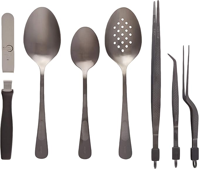 Mercer Culinary 8 Piece Plating Set, Matte Black
