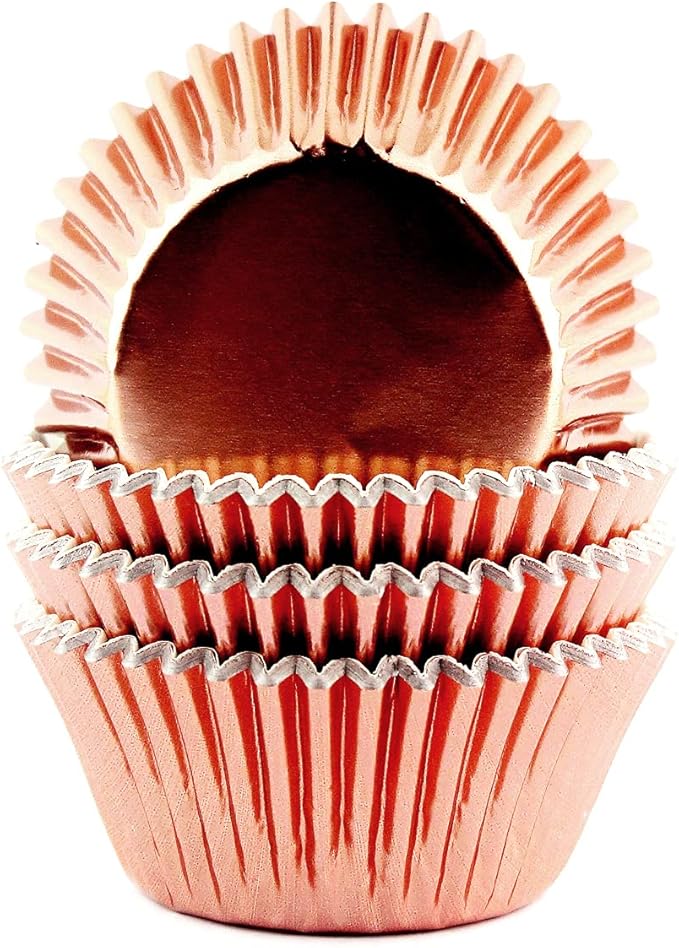 Eoonfirst Foil Cupcake Liners Standard Baking Cups 100 Pcs (Rose Gold)