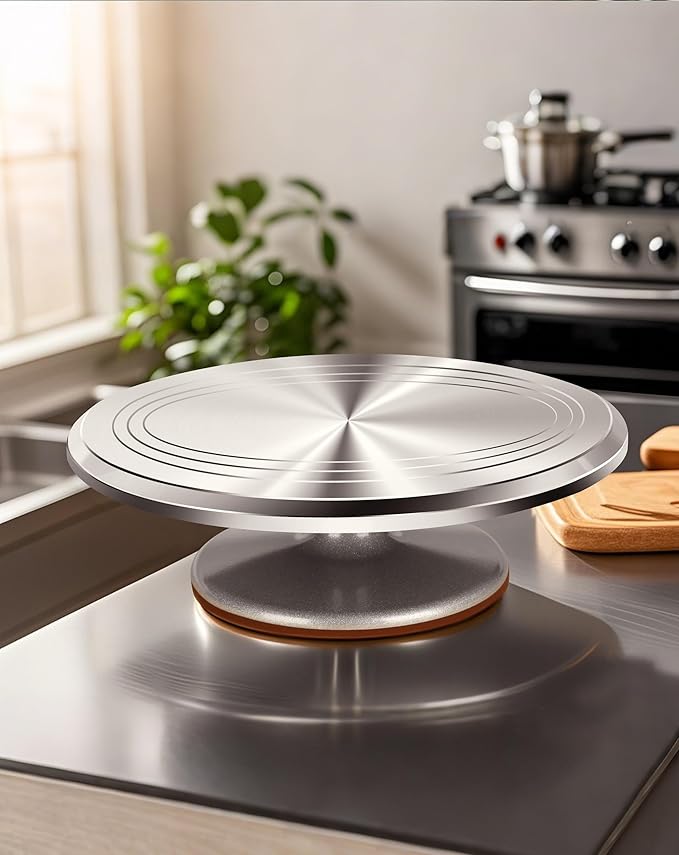 12-Inch Aluminum Alloy Rotating Cake Stand - Essential for Baking & Decorating