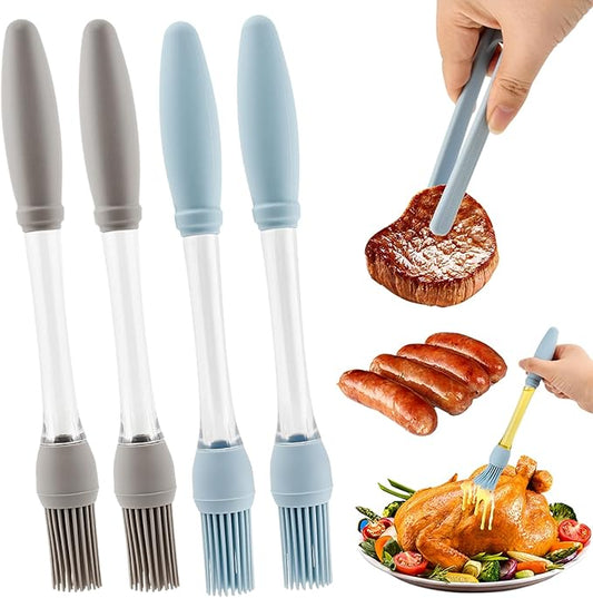Basting Brush for Cooking, Heat Resistant Spread Oil Butter Sauce, Silicone Heat Resistant Pastry Brushes, Food Brush for Cooking, BBQ, Barbecue, Baking Tool Kitchen Gadget(COLOR:Blue)
