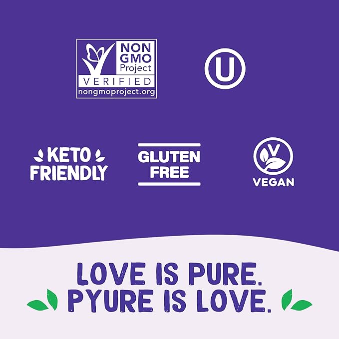 Pyure Keto Hazelnut Chocolate Spread | Sugar-Free, Low Carb, Vegan Nutella Alternative | 2g Net Carbs, Gluten-Free, Peanut-Free, Plant-Based, Non-GMO, Keto Snack, Vegan Sweets | 13 oz Jar
