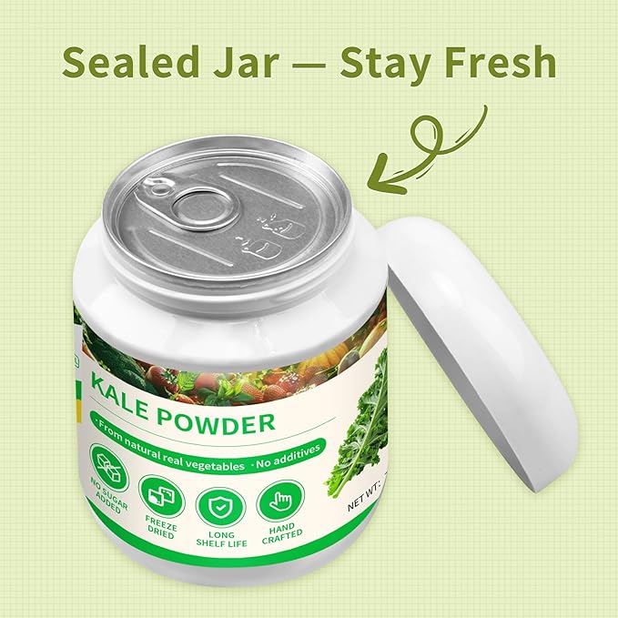 GaoGaoFen Kale Powder,7.05oz/200g, Natural Fresh Vegetable Powder,Green Superfood for Kale Drink,Cooking Salad Seasoning,Tea,Gluten Free