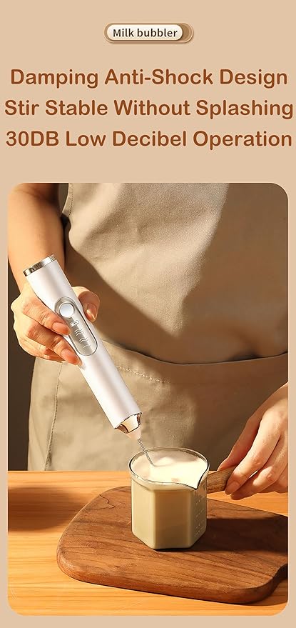 Milk Frother Handheld for Coffee,Milk Frothers,Coffee Mixer,Multi-Functional Electric Milk Foam Maker with 3 Heads 3 Speed for Lattes,Mini Hand-Held Whisk For Home Use,Milk Foam Maker(white)
