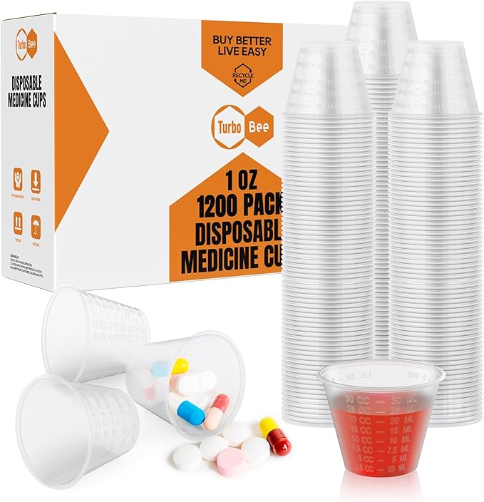 Disposable Medicine Cups (1 oz) 1200 Pack,Small Plastic Measuring Cups for Medical Purposes, or Mixing and Measuring Resin, Epoxy, DIY Arts, Paint
