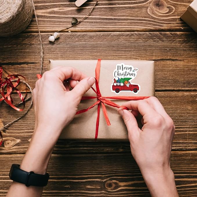 240 PCS Merry Christmas Gnomes Stickers for Small Business Envelopes, Packages, Handmade Goods, Bags - Cute Christmas Theme Shop Stickers for Envelope Seals
