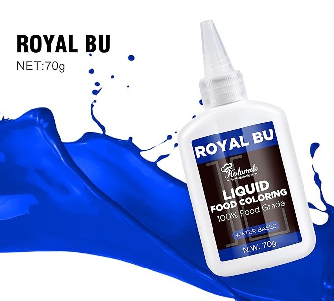 Liquid Food Coloring (Royal Blue), 70g × 3 Bottles Food-Grade Concentrated Coloring Set, Vibrant Flavorless Dye for Baking Cookies, Cake Decorating, Fondant, Easter Eggs, Icing & DIY Projects