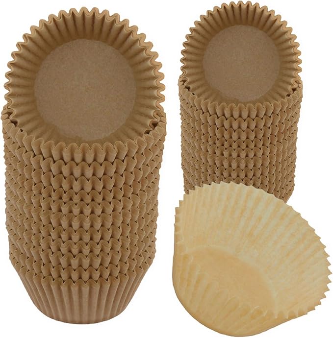 300 Pcs Natural Cupcake Liners Baked Greaseproof Paper Muffin Liners Birthday Party Wedding Cake Packaging Odorless, Easy To Peel, Oil-Resistant Cake Cups, Candy Cups