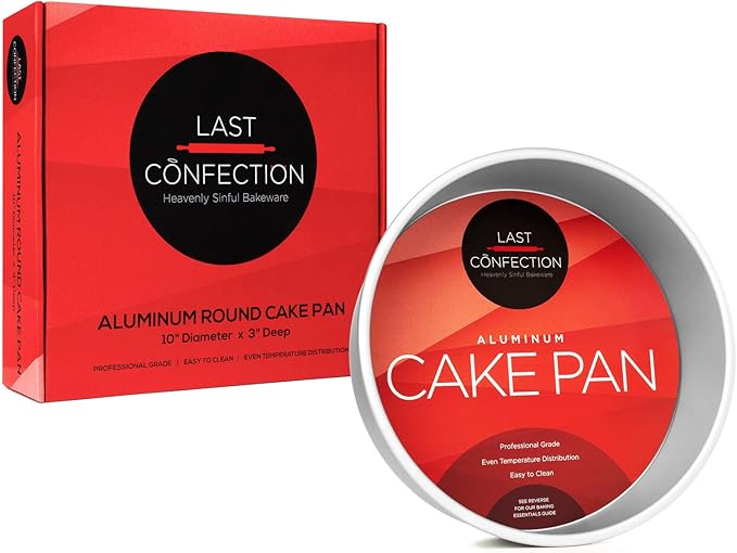 LAST CONFECTION 10" x 3" Aluminum Round Cake Pan - Professional Bakeware