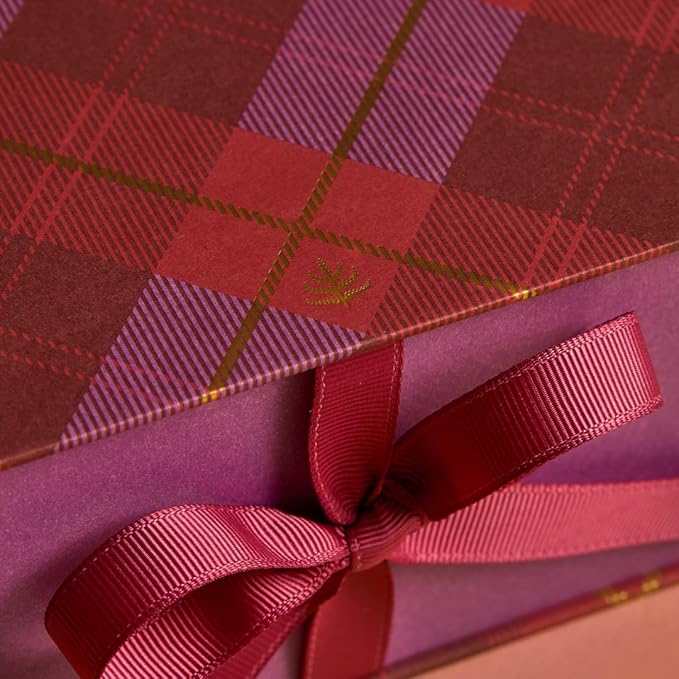 Spring & Mulberry Keepsakeable Holiday Gift Box - Dark Chocolate Bars - Refined Sugar Free Dark Chocolate Sweetened w/Dates, Gluten Free & Vegan Bar Treats - Embellished with Fruits & Florals Gift Set