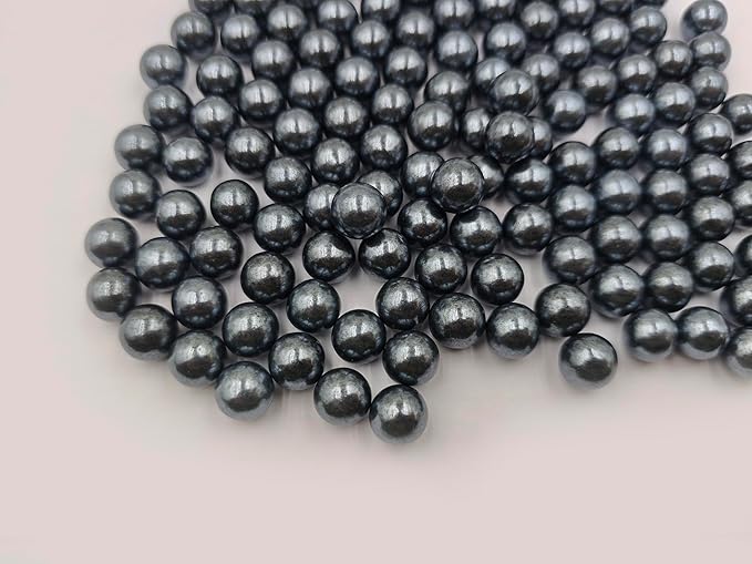 Edible Black Pearl Sugar Sprinkles 4.23 oz, 10mm Candy Pearls Ideal for Baking,Cake and Cupcake Toppers,Cookie Decoration,Ice Cream Topping,Wedding Shower Valentines Halloween Christmas