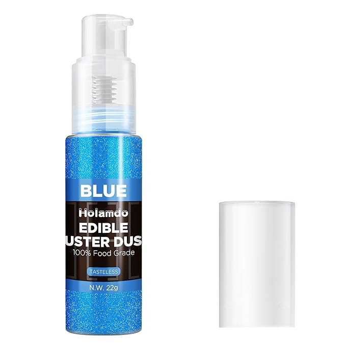 Edible Glitter Spray 22g (Blue) - Metallic Food Coloring Powder, Food-Grade Glitter, Metallic Shimmer Edible Color Powder - Flash Powder for Beverages, Cocktail, Cake Decorating, Baking, Icing, Candy