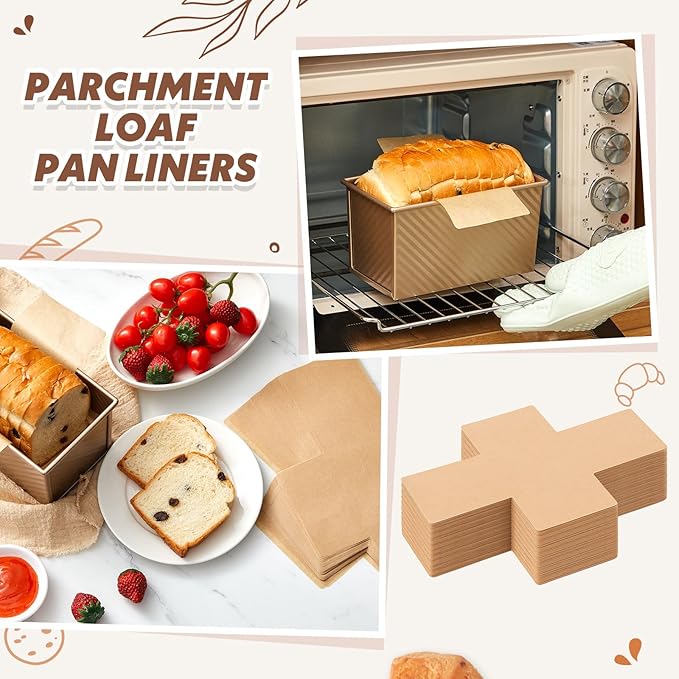 150 Pcs Loaf Pan Liners for Baking Bread Pan 8 x 4 Inch, Non-stick Disposable Greaseproof Baking Paper for Bread, Cakes, Toast