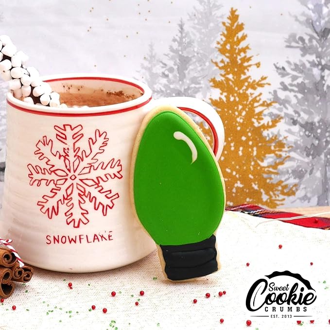 Christmas Light Bulb Cookie Cutter 3 Piece Set, Premium Food-Grade Stainless Steel, Dishwasher Safe (Light Bulb 3 Piece)