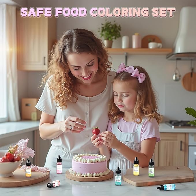 Cherrysea Oil Based Food Coloring for Chocolate Macaron Oil Edible Food Dye Set for Halloween Baking Royal Icing Cookie Supplies Gluten Free 7x6ml Food Grade Food Color Kit, 0.25 Fl. Oz/Bottles
