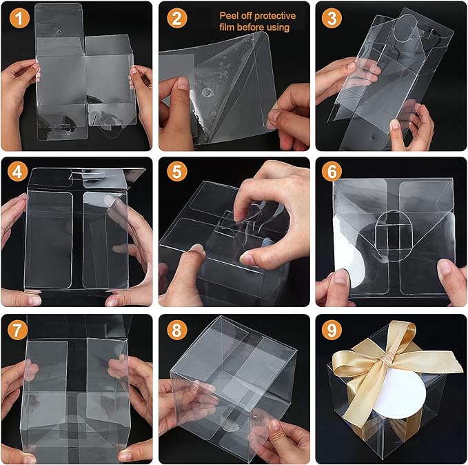 COTOPHER 120pcs Clear Favor Boxes, 1.5x1.5x1.5 Inch Clear Single Chocolate Truffle Box Plastic Mini Cube Boxes Small Gift Boxes for Wedding Favors Baby Shower