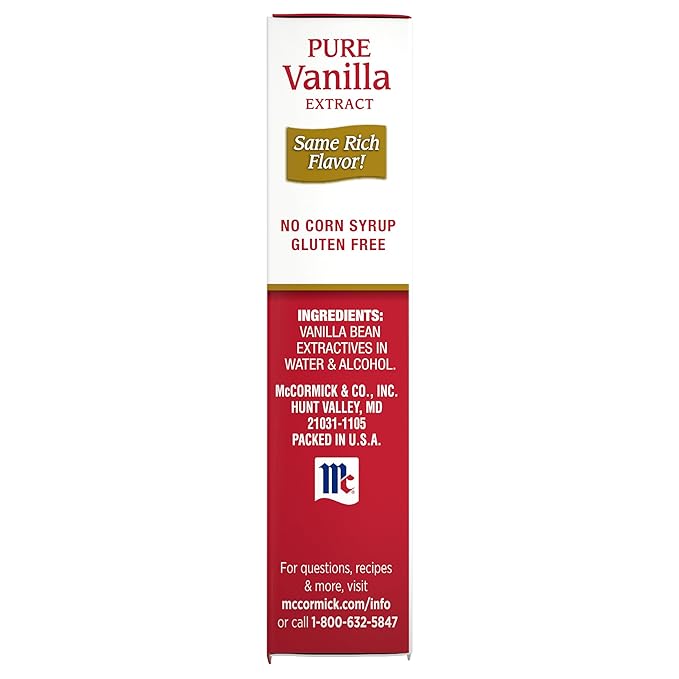 McCormick Vanilla Extract, Pure, Gluten Free, Non-GMO, Made with Madagascar Vanilla Beans, 1 fl oz