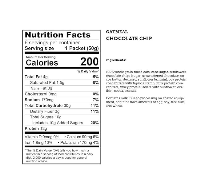 Kodiak Cakes Instant Oatmeal Packets - High Protein - 100% Whole Grains Breakfast Food - Chocolate Chip (36 Packets)
