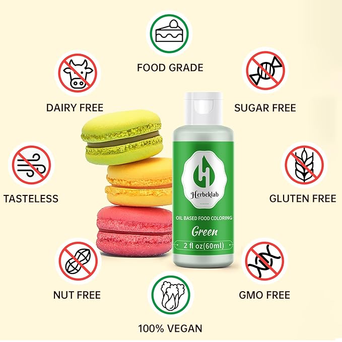 Green Oil Based Food Coloring – 2 fl oz Professional Grade Concentrated Oil Food Dye for Melting Chocolate, Candy Melts, Cake Pops, Strawberries & Baking