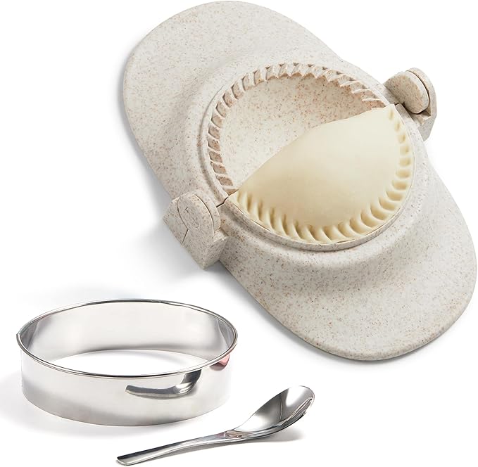 Empanada Maker Press, 6 Inch Extra Large Dumpling Maker Set with Dough Cutter, Dumpling Mold Set for Pierogi, Pastelitos, Calzone, Turnovers, Chinese Dumpling 6"