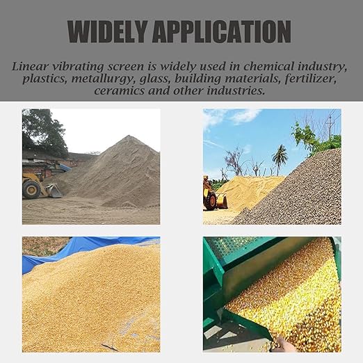 Linear Vibrating Sieve Electric Screen Shaker Stainless Steel Medium Linear Sifter Machine Double Layers Double Motors 220V 3mm Upper 1mm Lower Round Hole Mesh(JG50-150)