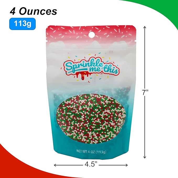 Fancy Christmas Sprinkle Blends - Holiday Sprinkles For Cookie Decorating, Cake Decorating, Baking, Or Hot Chocolate - Christmas Sprinkles Bulk - Christmas Sprinkles For Cookies (Christams Blend Nonpareils)