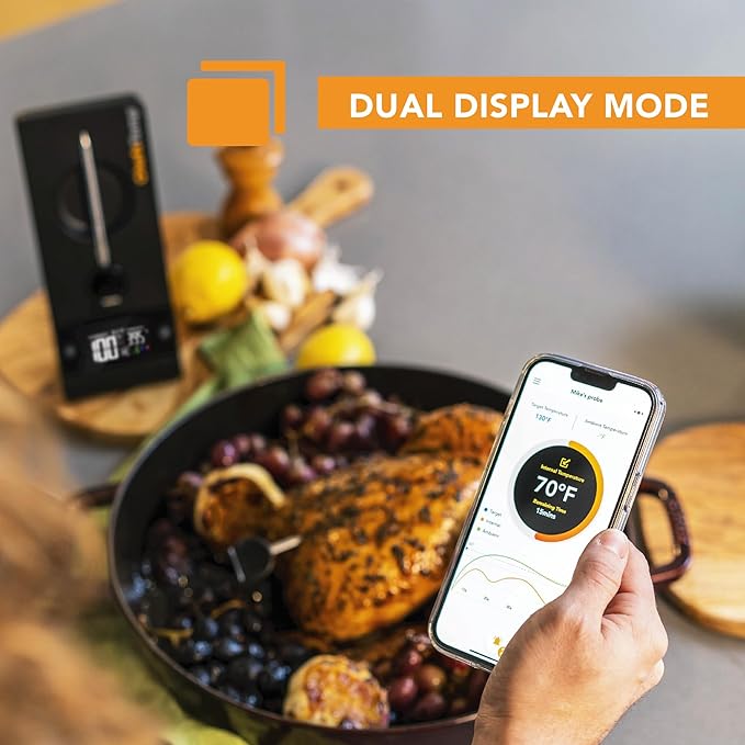 ChefsTemp ProTemp Plus Next-Gen Wireless Meat Thermometer Digital Unlimited Range Bluetooth & WiFi Enabled Smart Cooking Grilling Smoker BBQ Oven Kitchen Rotisserie (Stand + 1 Probe)