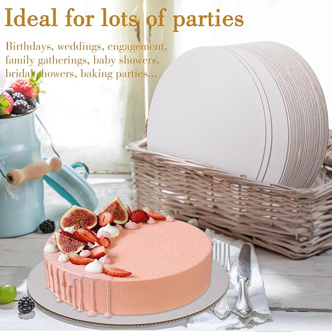 Sudaya Cake Boards 10 PCS, Cake Boards 6 Inch Round, Cardboard Cake Rounds, Disposable Cake Plates, Food Grade Cake Base Cake Tray Cake Circles, 6 Inch Cake Board White Cardboard Circles Round Base